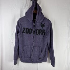 ZooYork‎ Purple Hoodie With Sherpa Inside. Men Small *Flaw